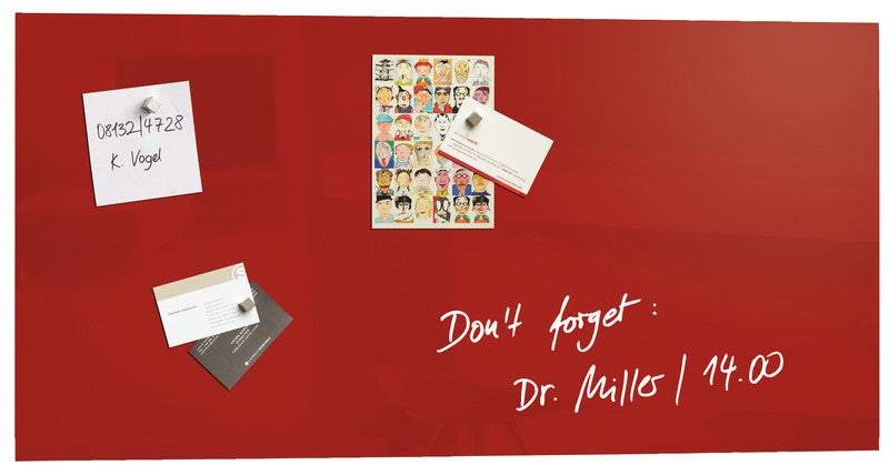 Sigel Whiteboard – 91 × 46 cm, Glas, magnetisch, Wandmontage, inkl. SuperDym-Magnetwürfel, Montagesatz