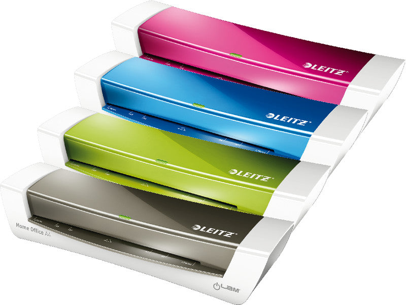 Leitz iLAM Home Office WOW Laminiergerät A4 – 2-Rollen, 80–125 µm, Aufheizzeit 2 Min., 310 mm/min, Pink