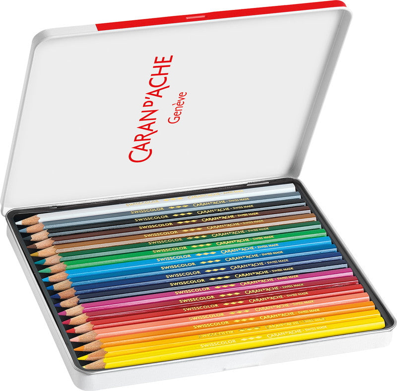 Caran d-Ache Caran d'Ache Buntstifte – 18 Farben, im Metalletui, Ø 2,8 mm, FSC