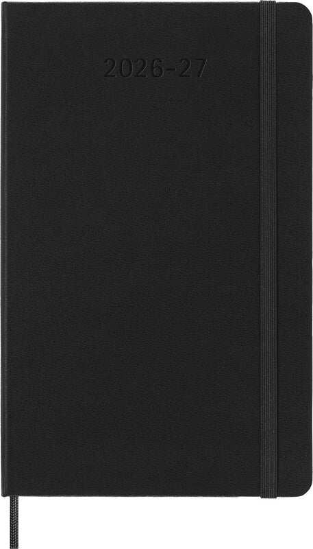 Moleskine Schüleragenda – 1 Woche/2 Seiten, gebunden, 13 × 21 cm, 18 Monate Jul–Dez, Englisch, Schwarz, FSC
