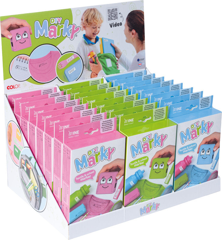 Colop Motivstempel MARKY – Motiv: zum Selbersetzen, selbstfärbend, 38 × 14 mm