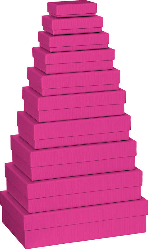 Stewo Geschenkbox – 10er-Set – Strukturprägung, FSC – sortiert – Pink