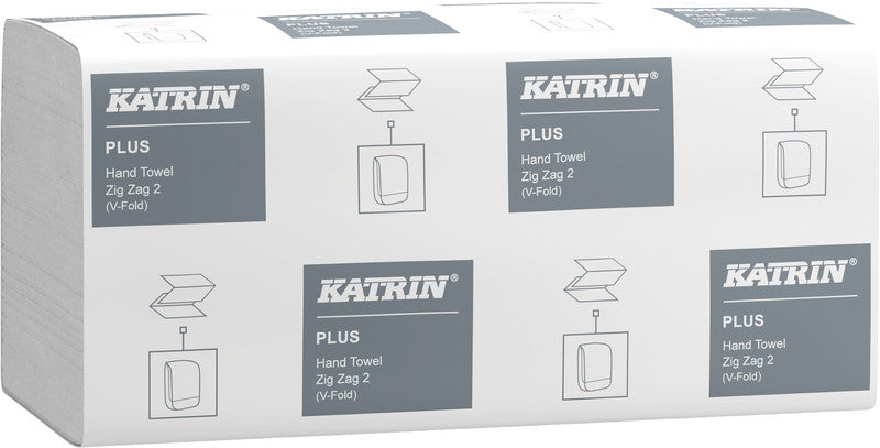 Katrin Falthandtuch – V-Falz, 2-lagig, Recycling-Zellstoff, Weiss, 224×230 mm, für Katrin Inclusive Medium