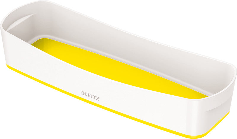 Leitz Aufbewahrungsschale – Kunststoff, weiss/gelb, 30,7 × 5,5 × 10,5 cm