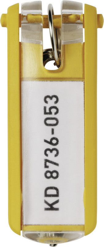 Durable Schlüsselschild Key Clip – gelb, Kunststoff, B 24 × H 68 × T 15 mm, 6 Stk. – für Key Box Code 36
