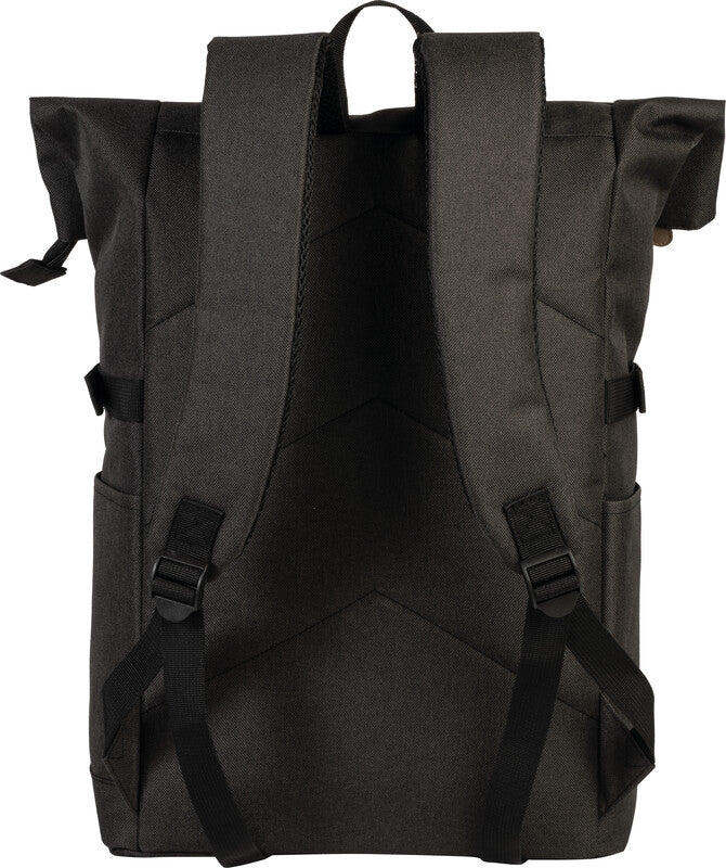 Bestway Notebook-Rucksack Campus Style Roll-Top – Polyester – Schwarz, 260 × 500/600 × 160 mm