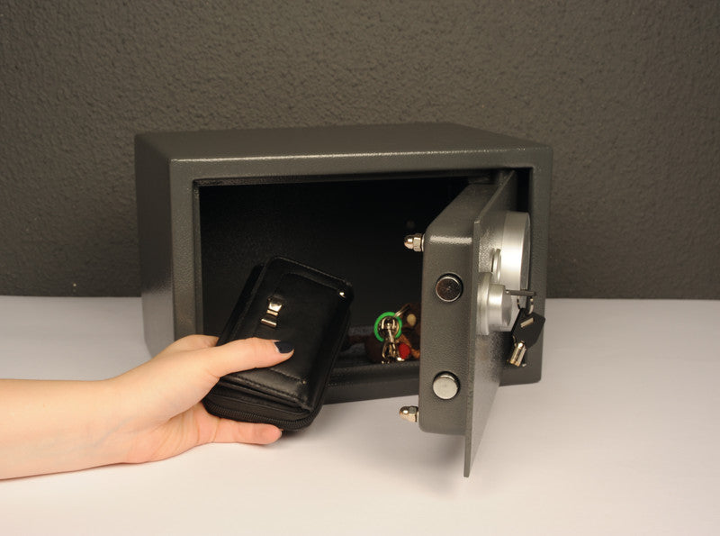 Rieffel Tresor – mit Elektronikschloss, Stahl, dunkelgrau, 310 × 200 × 200 mm