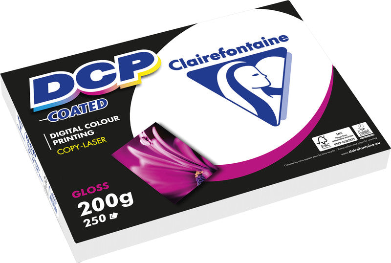 Clairefontaine DCP Kopierpapier – A4, 200 g/m², CIE 130 – für Laser/Kopierer – FSC – 250 Blatt