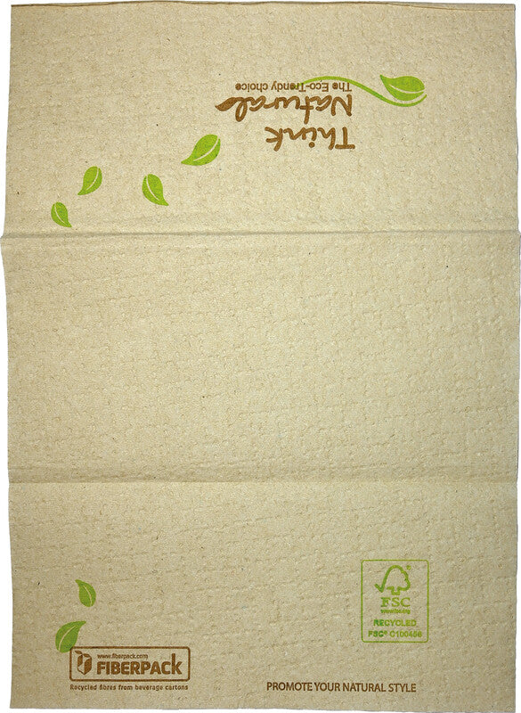 Lucart Spender-Servietten EcoNatural braun – 16 × 24 cm, 2-lagig, Z-Falz