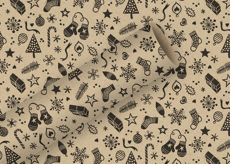 Braun + company Geschenkpapier Rolle – Weihnachten – Papier – 700 × 2000 mm