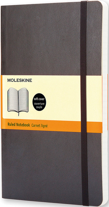 Moleskine Notizbuch, 130 × 210 mm, liniert, Leimbindung, Softcover, 192 Seiten, 70 g/m² – schwarz