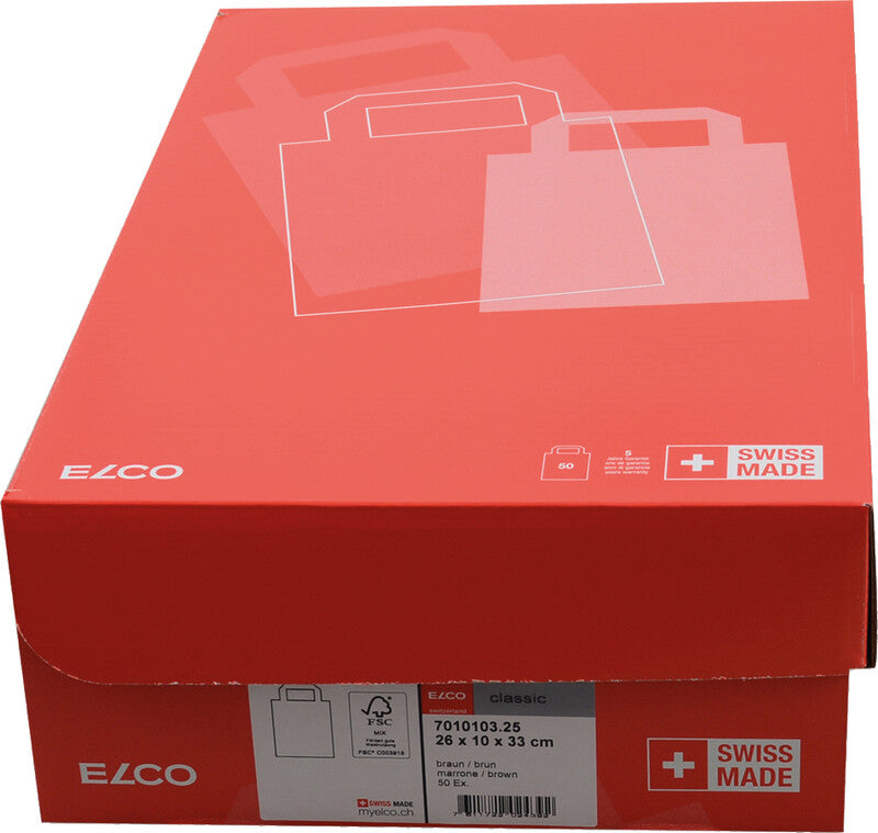 Elco Tragetasche, braun – 260 × 330 × 100 mm – 50 Stk.