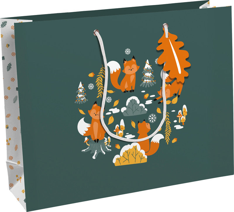 Clairefontaine Tragetasche – Fox – mit gedrehter Kordel, Ösen und Anhänger – 373 × 275 × 118 mm