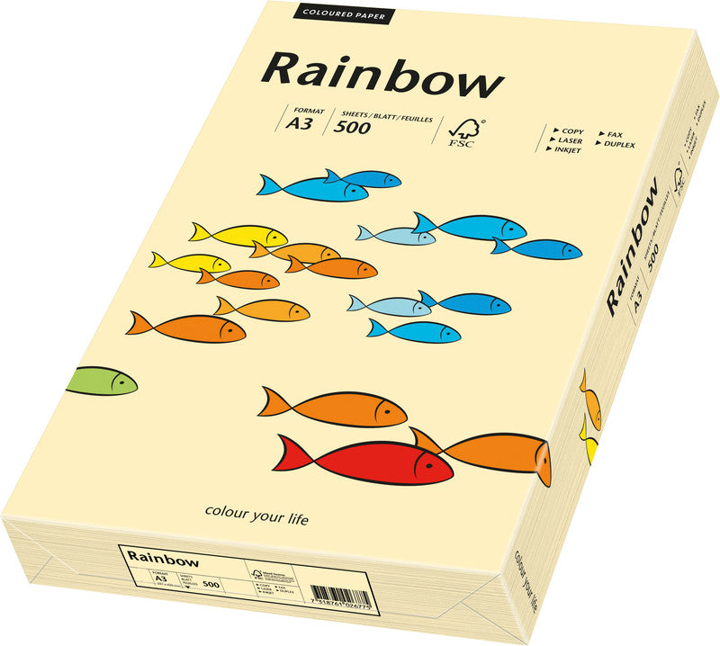 Rainbow Kopierpapier – A3, 80 g/m², Chamois – für Inkjet/Laser/Kopierer – FSC – 500 Blatt