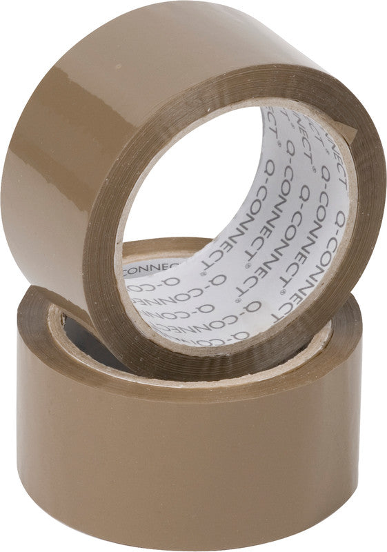Q-connect Verpackungsband – permanent, glatt, Kunststoff, 38 mm × 66 m, braun