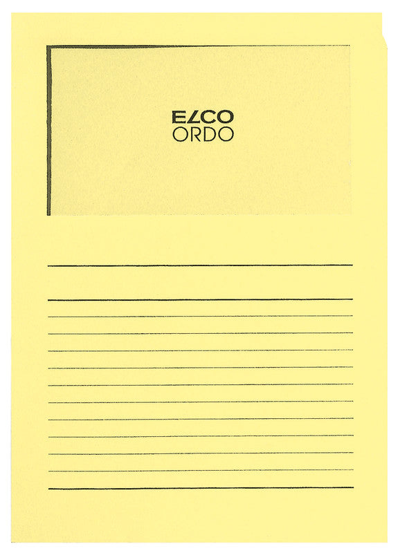 Elco Ordo Classico Sichtmappe A4 – Gelb, Papier, Beschriftungsvordruck, Sichtfenster, 10er-Pack