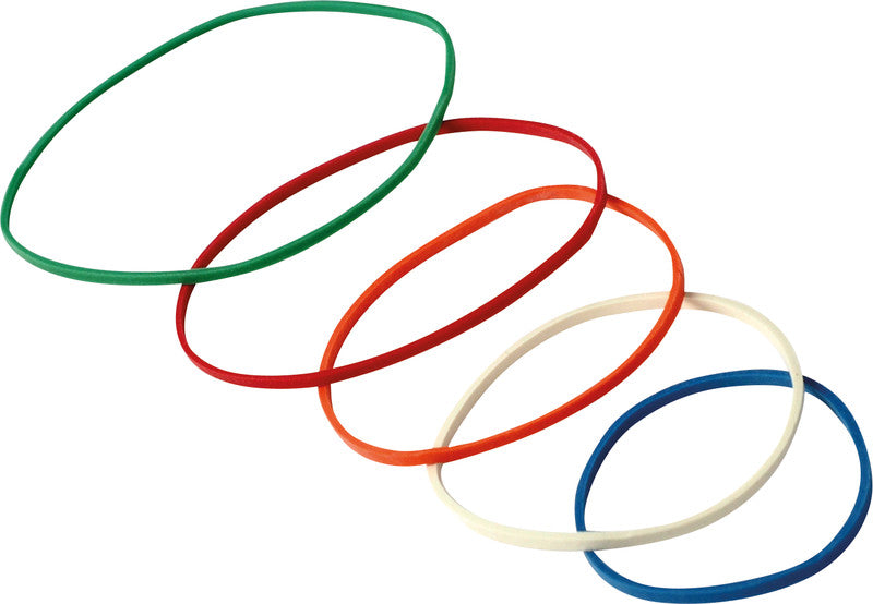 Laufer Läufer – Gummibänder – 60 × 60 mm, Ø 60 mm, farbig sortiert, Naturkautschuk, 40 g