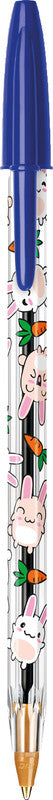 BIC Cristal Decor Kawaii Kugelschreiber – Blau, Spitze 0,32 mm, Deckel, Kunststoff, nachfüllbar