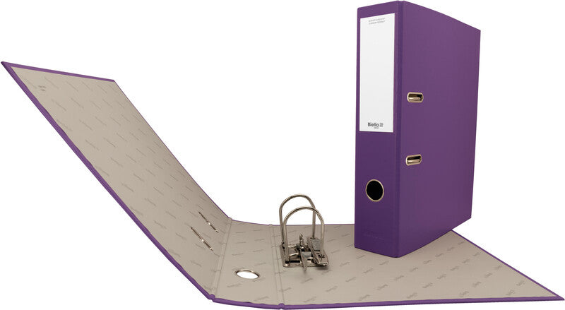 Biella Ordner – A4 hoch – 2-Ring Hebelmechanik, Rücken 70 mm – violett, Karton, mit Niederhalter, FSC