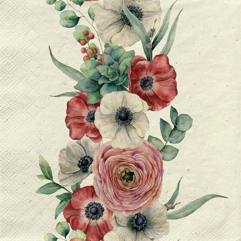 Fasana Servietten Blooming – 33 × 33 cm – 2-lagig, Tissue – 20 Stk., FSC