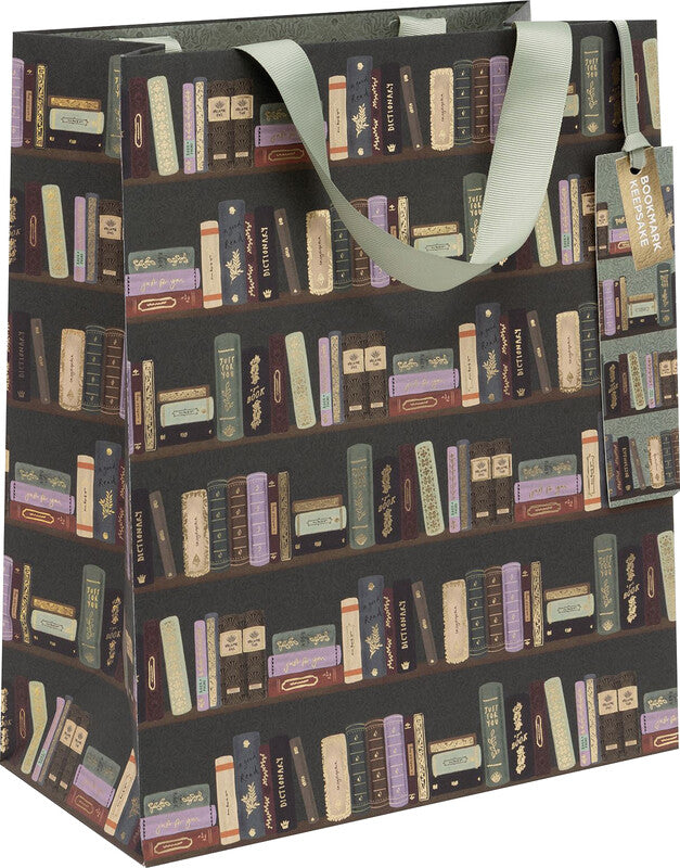 Glick Geschenktasche 'Book Club' – 26 × 13,5 × 31,5 cm, Papier, mit Satinband, mehrfarbig, Folienprägung
