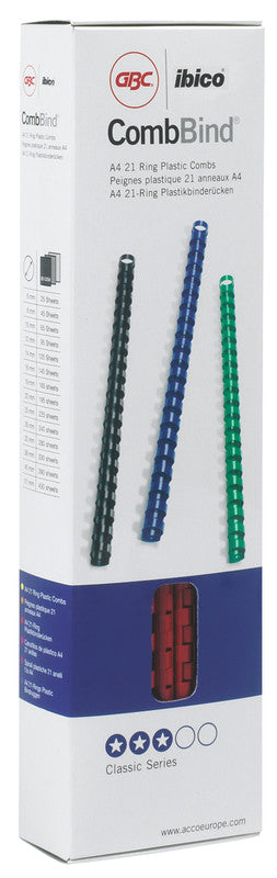 GBC Bindedisc-Ringe – für A4 – Ø 14 mm, rot, Kunststoff – 100 Stk.