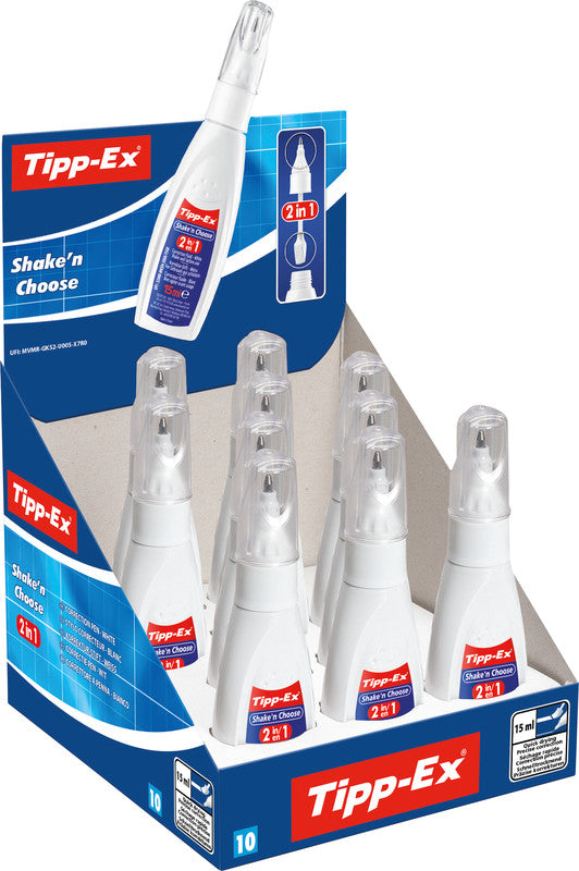 Tipp-Ex – Korrekturstift Shake'n Choose 2-in-1 – Weiss – Keil – 15 ml