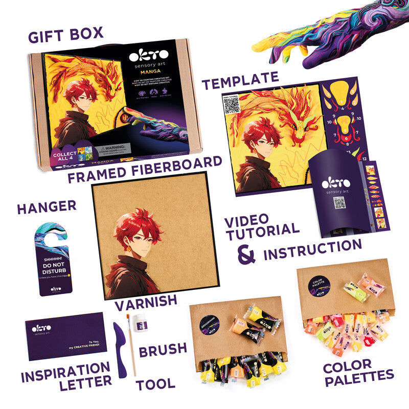 Okto Sensory Art – Modelliermasse-Set Air Clay 3D Painting Manga – ab 10 Jahren – 290 × 290 mm