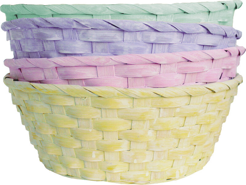 Braun + Company Osterkörbchen rund, Bambus, sortiert, Ø 25 × 10 cm – Frühling