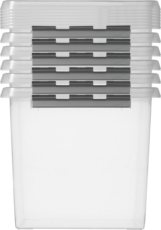 Helit Aufbewahrungsbox the q-line – Polypropylen, Transparent, 50 × 38 × 40 cm