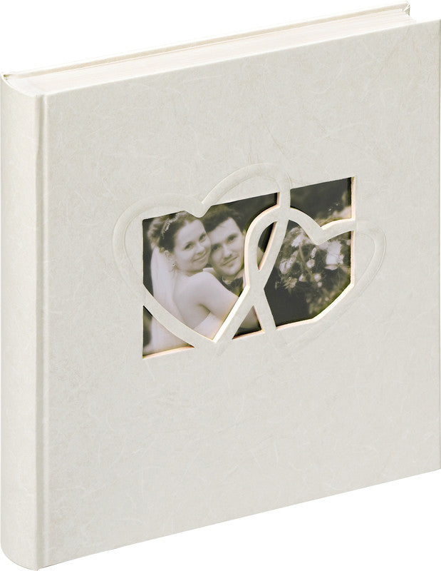 Walther Design Fotoalbum Sweet Heart – für 280 × 305 mm, weiss, mit Pergaminzwischenblättern, Textil