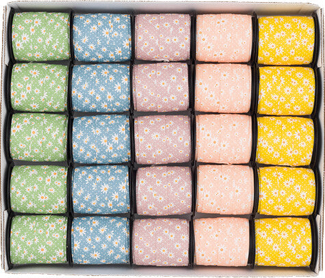 Brizzolari Geschenkband – Blumen – Rolle 10 mm × 10 m – Kunststoff, sortiert