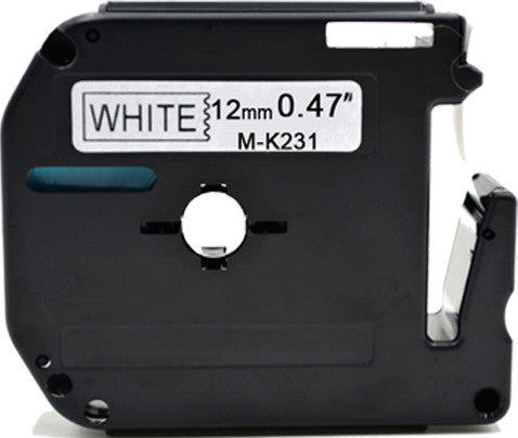 Keine marke eos Schriftband – 12 mm × 8 m, weiss, schwarz