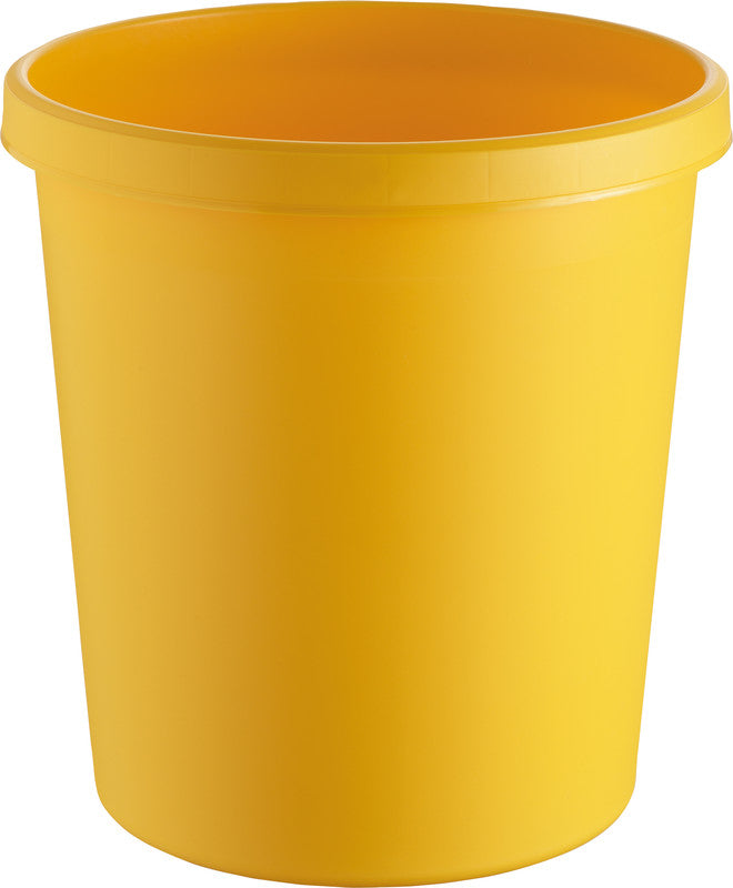 Helit Abfalleimer the german – 18 l – Kunststoff, gelb – Ø 315 × H 331 mm