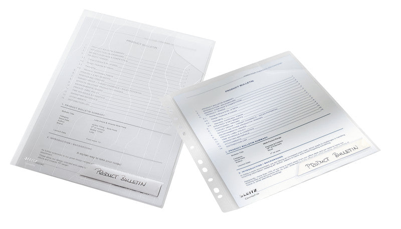 Leitz Sichtmappe A4 – transparent, Kunststoff, matt, 200 µm, 5er-Pack
