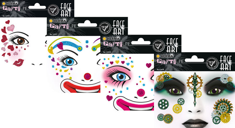 HERMA Face-Art-Sticker, Steam Punk Marie, 127 × 91 mm, 1 Blatt, wiederablösbar, 7 Etiketten pro Blatt