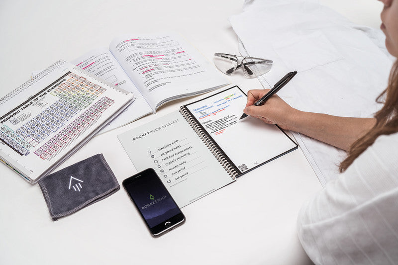Rocketbook Spiralbuch, Spiralbindung, Hardcover, 42 Seiten, 90 g/m² – Schwarz, für Rocketbook App