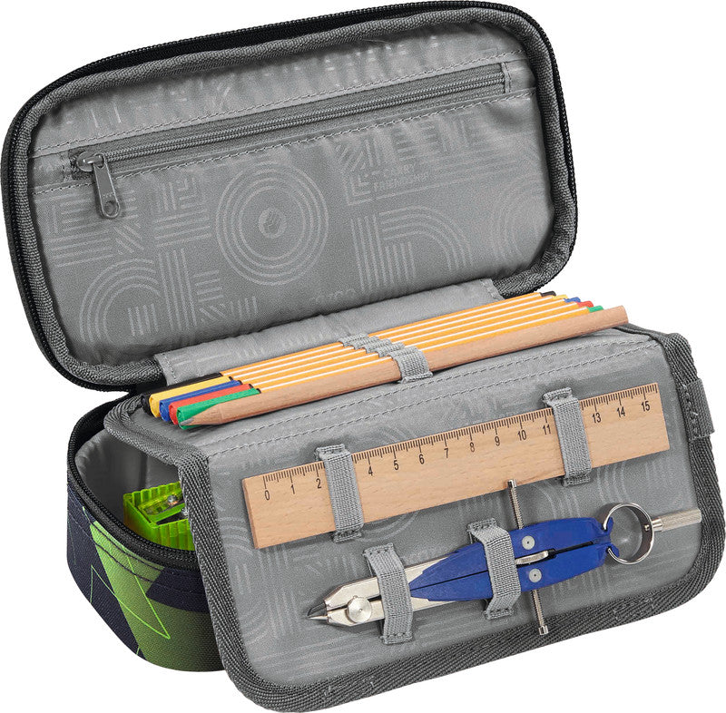 Coocazoo Etui, Schlamperetui, leer – Lime Flash – Kunststoff – 24,0 × 6,0 × 11,0 cm