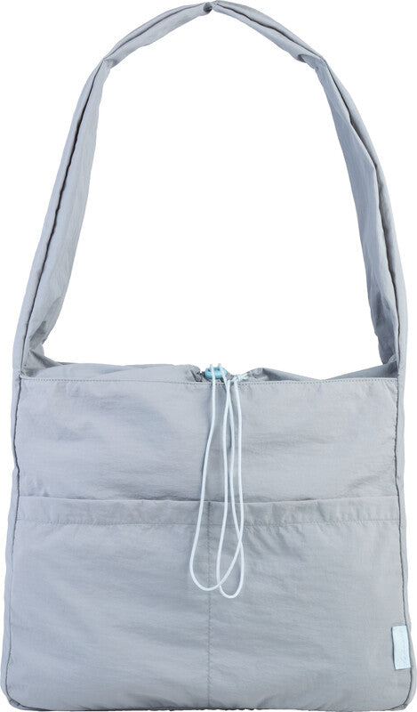 Fabrizio Umhängetasche – Nylon, Graublau, 44 × 38 × 16 cm