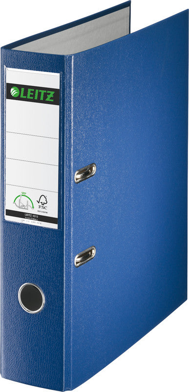 Leitz Ordner 180° Swiss Edition – A4 hoch – 2-Ring Hebelmechanik, Rücken 80 mm – blau, mit Raumsparösen, FSC