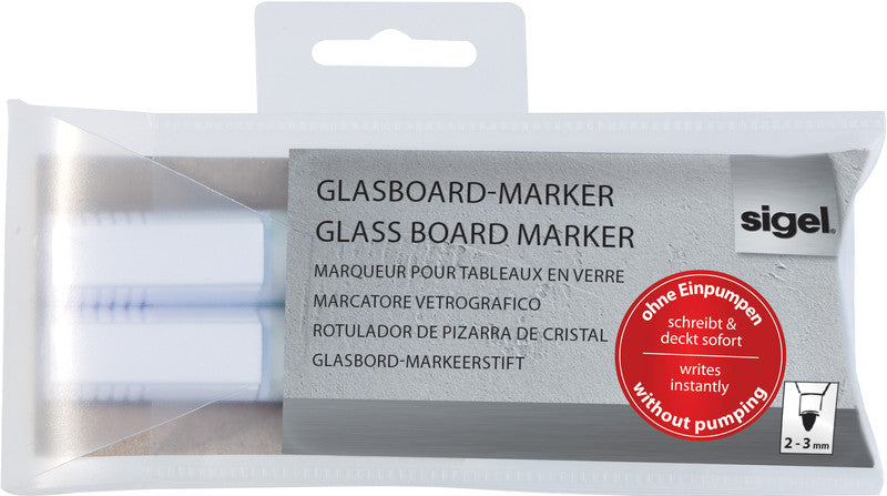 Sigel Artverum Kreidemarker – Rund, 2–3 mm – Weiss – 2er-Set