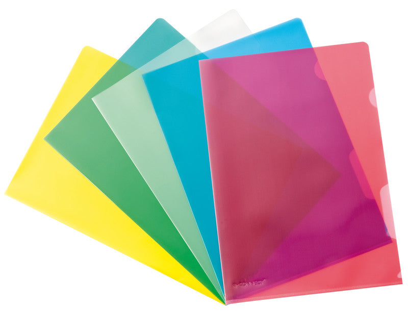 Connect Sichtmappe A4 – farbig sortiert, Kunststoff, 120 µm, 10er-Pack