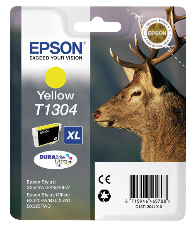 Epson Tintenpatrone T1304, Gelb – für Tintenstrahldrucker/Multifunktionsgeräte