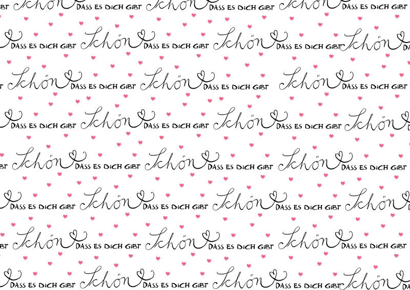Braun + Company Geschenkpapier – Schön, dass es dich gibt – gestrichenes Papier, 80 g/m² – 700 × 2000 mm