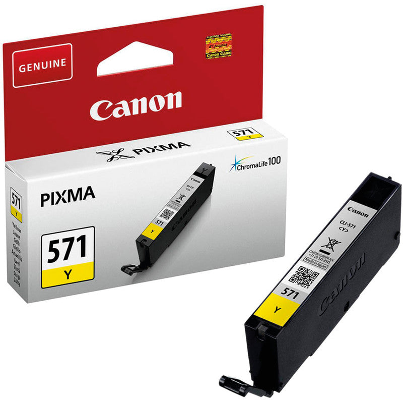 Canon Tintenpatrone CLI-571 Y, Gelb, 345 Seiten – für Pixma