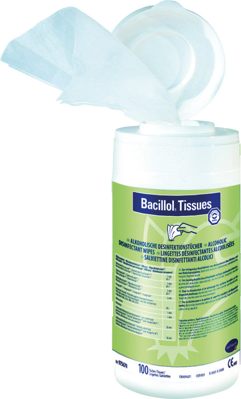 Bacillol HARTMANN Desinfektions-Reinigungstücher, feucht – für abwaschbare Oberflächen und medizinisches Inventar