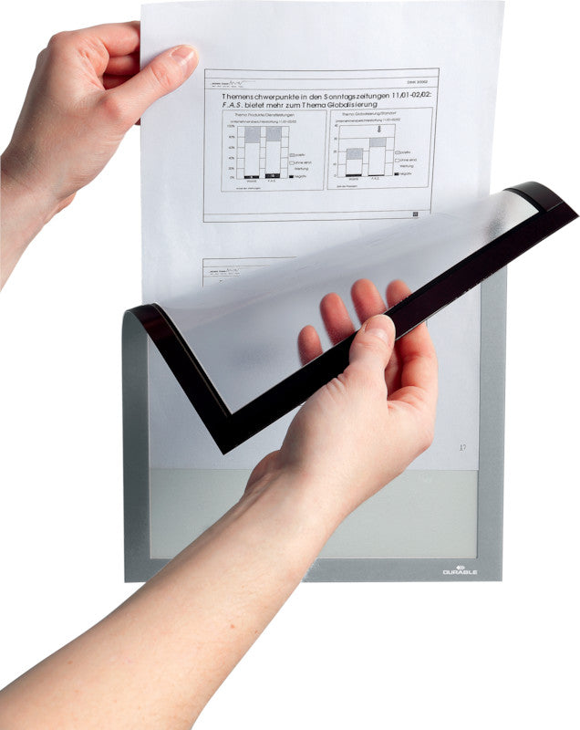 Durable Magnetrahmen – A4 – Silber – 5er-Pack