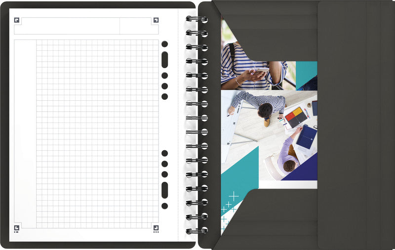 Oxford Collegeblock, Spiralbindung, 80 Blatt, 10-fach gelocht, perforiert, 80 g/m² – Grau, für SCRIBZEE App