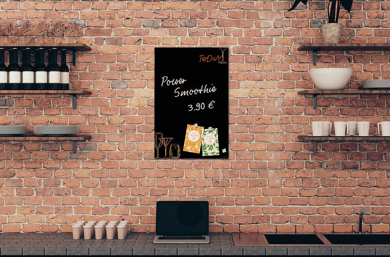 Sigel Whiteboard – 40 × 60 cm, Glas, magnetisch, Wandmontage, inkl. Magnete, Montagesatz