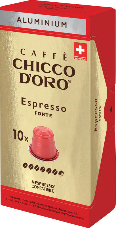 Chicco d'Oro Kaffeekapseln Espresso Forte – für Caffitaly & Nespresso – Intensität 4/7 – 10 Kapseln
